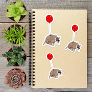 Armadillo Red Balloon Vinyl Sticker - Aphantastic Designs