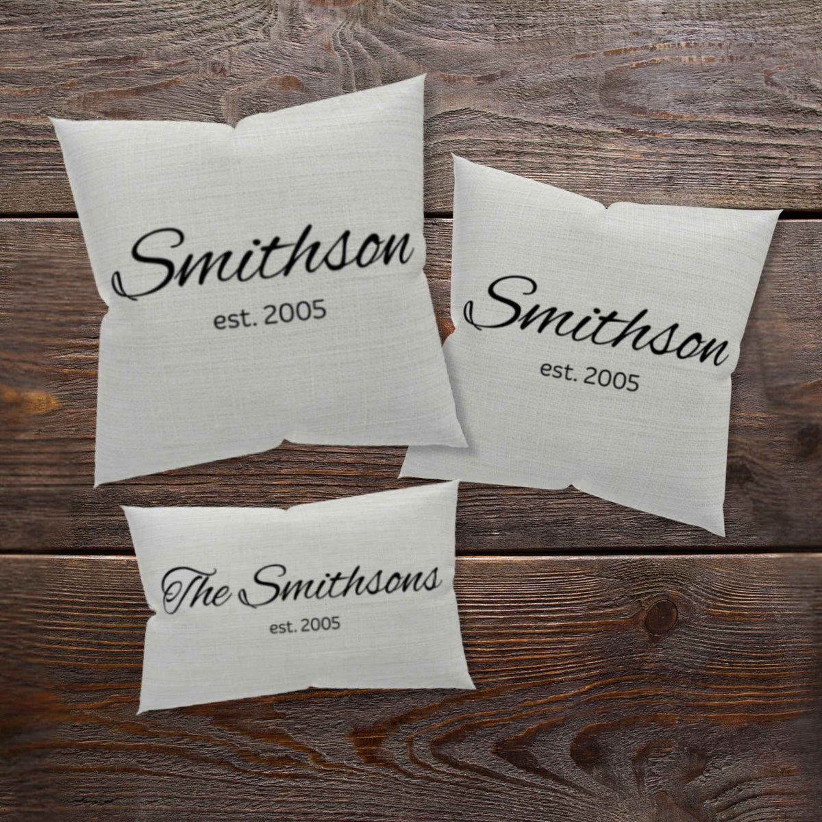 Custom Family Name Throw Pillow