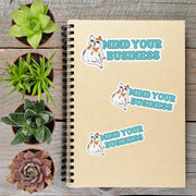 Mind Your Business Cat Vinyl Sticker - Aphantastic Designs