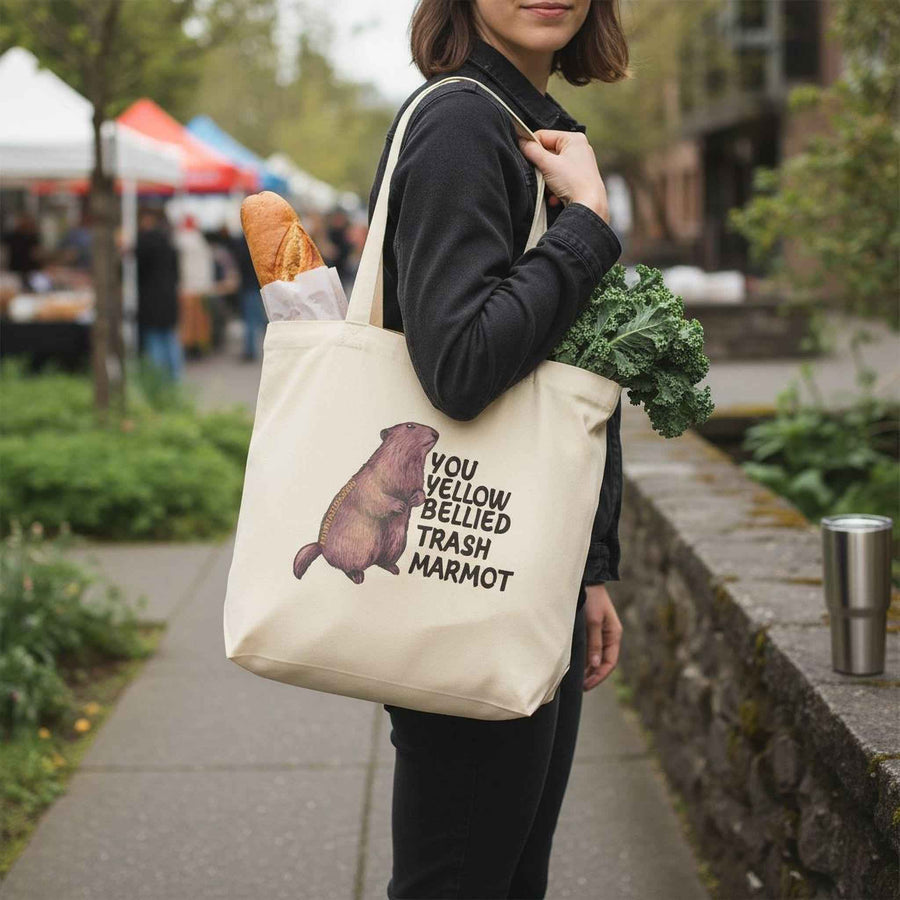 Trash Marmot PNW Organic Cotton Tote Bag | Medium or Large