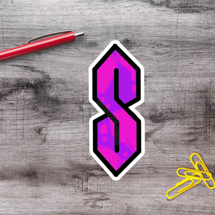 90s S Pink Lava Y2K Vinyl Sticker