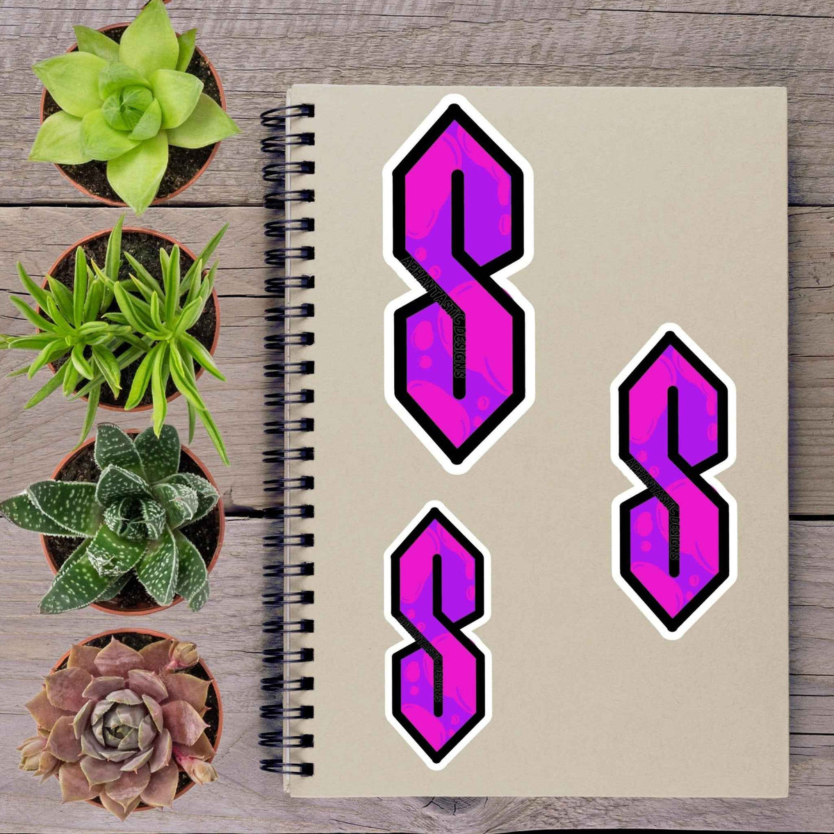 90s S Pink Lava Y2K Vinyl Sticker